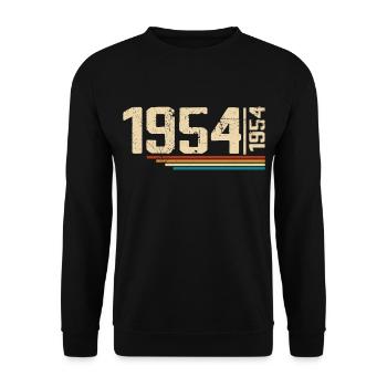 Vintage-Geburtstag 1954. Geburtstagsfeier 1954 - Unisex Pullover - Schwarz - Vorne - Alina (178cm) & Michal (187cm)
