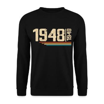Vintage-Geburtstag 1948. Geburtstagsfeier 1948 - Unisex Pullover - Schwarz - Vorne - Alina (178cm) & Michal (187cm)