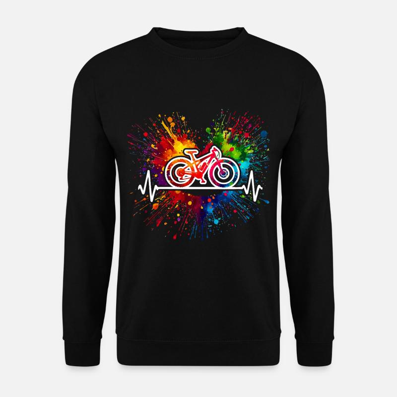 MTB Herzschlag Farbspritzer - Unisex Pullover - Schwarz