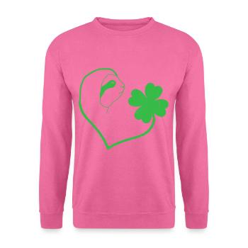 Paresseux Cloverleaf Coeur Cloverleaf - Sweat-shirt Unisexe - rose - Devant