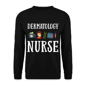 Dermatologie Hautpflege Haut Medizin Erkrankung - Unisex Pullover - Schwarz - Vorne - Alina (178cm) & Michal (187cm)