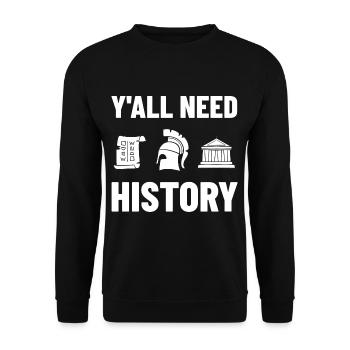 Geschichte Lehrer Lektion Professor Historiker - Unisex Pullover - Schwarz - Vorne - Alina (178cm) & Michal (187cm)