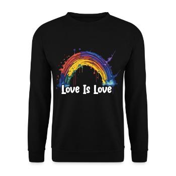 Prideful Skies LGBTQ gay pride Rainbow Love - Unisex Pullover - Schwarz - Vorne - Alina (178cm) & Michal (187cm)