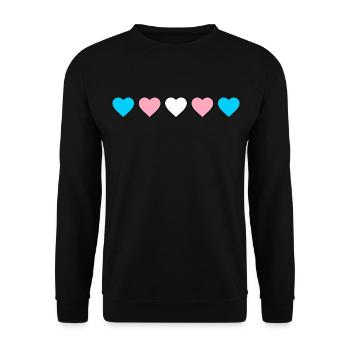 Transgender Herzen transsexuell trans* Herz trans - Unisex Pullover - Schwarz - Vorne - Alina (178cm) & Michal (187cm)