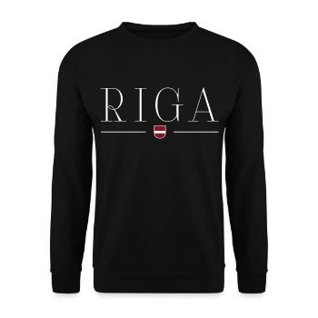 Riga, Lettonie Style Design T-shirt - Sweat-shirt Unisexe - noir - Devant - Alina (178cm) & Michal (187cm)
