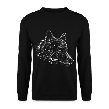Wolf Realistic Drawing Line Lines Wolf - Unisex Sweatshirt - black - Front - Alina (178cm) & Michal (187cm)