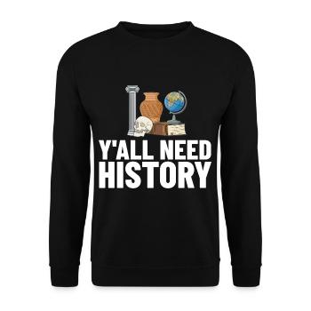 Geschichte Lehrer Lektion Professor Historiker - Unisex Pullover - Schwarz - Vorne - Alina (178cm) & Michal (187cm)