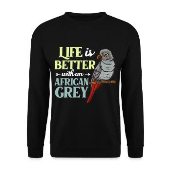 African grey parrot parrot bird Africa - Unisex Sweatshirt - black - Front - Alina (178cm) & Michal (187cm)
