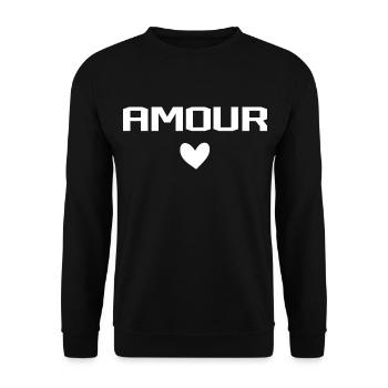 Amour Cœur - Sweat-shirt Unisexe - noir - Devant - Alina (178cm) & Michal (187cm)
