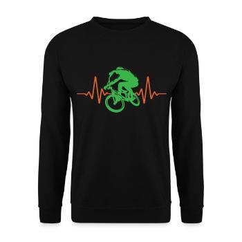 Heartbeat BMX Pulse ECG | Colors can be changed - Unisex Sweatshirt - black - Front - Alina (178cm) & Michal (187cm)