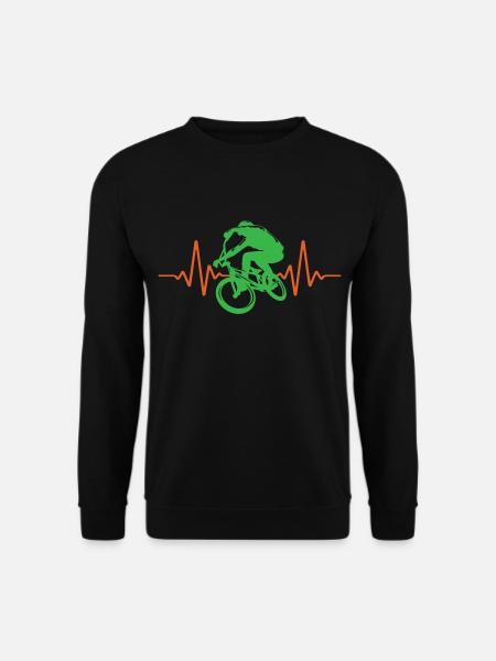 Herzschlag BMX Puls EKG | Farben änderbar - Unisex Pullover - Schwarz