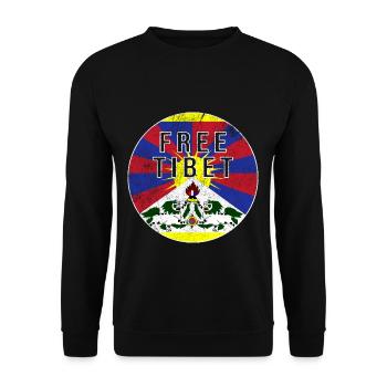 Manifestation contre l'oppression au Tibet et en Chine - Sweat-shirt Unisexe - noir - Devant - Alina (178cm) & Michal (187cm)
