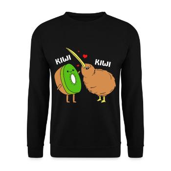 kiwi-oiseau kiwi - Sweat-shirt Unisexe - noir - Devant - Alina (178cm) & Michal (187cm)