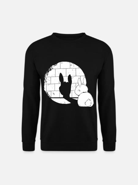 Rabbit Shadow Heavy Metal Hand Sign Shadow - Unisex Pullover - Schwarz