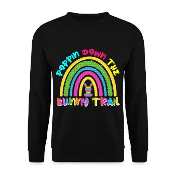 Poppin Down The Rabbit Trail Rabbit Pop It Rainbow - Unisex Pullover - Schwarz - Vorne - Alina (178cm) & Michal (187cm)