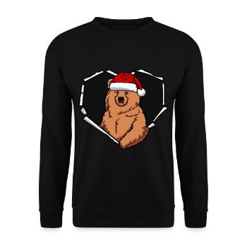 Bear crack torn perforated cap - Unisex Sweatshirt - black - Front - Alina (178cm) & Michal (187cm)