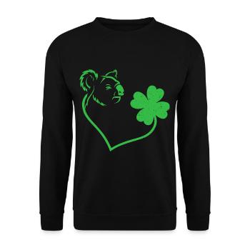 Koala Shamrock Heart Love - Unisex Sweatshirt - black - Front - Alina (178cm) & Michal (187cm)