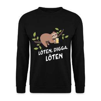 Löten Digga Löten - Unisex Pullover - Schwarz - Vorne - Alina (178cm) & Michal (187cm)