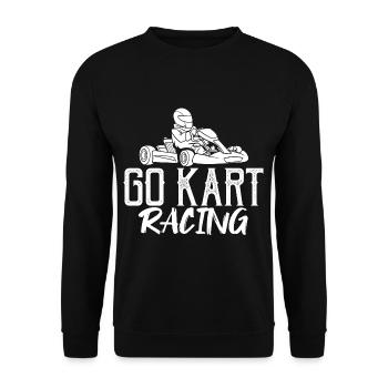 Go Kart Racing Indoor Karting Kartsport Kartbahn - Unisex Pullover - Schwarz - Vorne - Alina (178cm) & Michal (187cm)