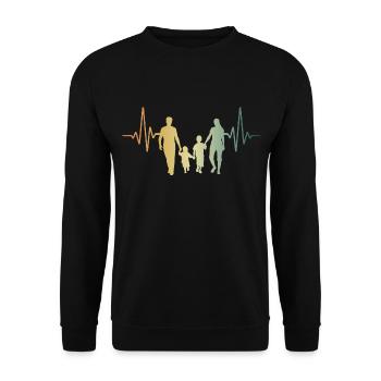 Battement de cœur Famille Parents Enfants - Sweat-shirt Unisexe - noir - Devant - Alina (178cm) & Michal (187cm)