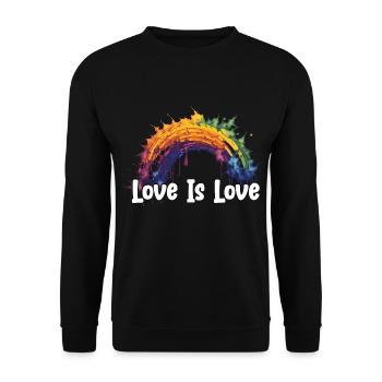 Prideful Skies LGBTQ gay pride Rainbow Love - Unisex Pullover - Schwarz - Vorne - Alina (178cm) & Michal (187cm)