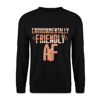 Environmentally Friendly AF - Unisex Pullover - Schwarz - Vorne - Alina (178cm) & Michal (187cm)