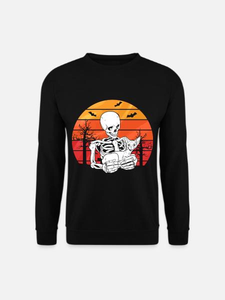 Skeleton Sphynx Cat - Unisex Sweatshirt - black