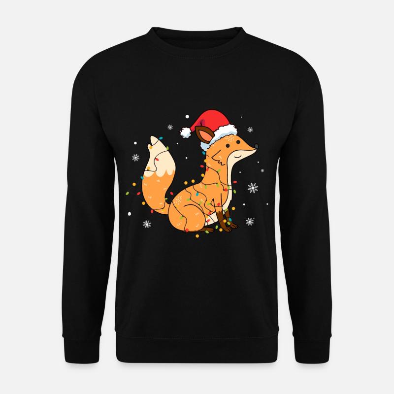 Fox with Santa hat - Unisex Sweatshirt - black