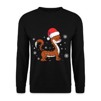 Noël belette - Sweat-shirt Unisexe - noir - Devant - Alina (178cm) & Michal (187cm)