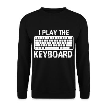 I Play The Keyboard Present For Coding Lover Gamer - Unisex Sweatshirt - black - Front - Alina (178cm) & Michal (187cm)