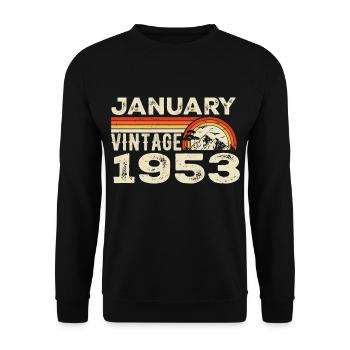 January 1953 Vintage Birthday 1953, Born in 1953 - Unisex Sweatshirt - black - Front - Alina (178cm) & Michal (187cm)
