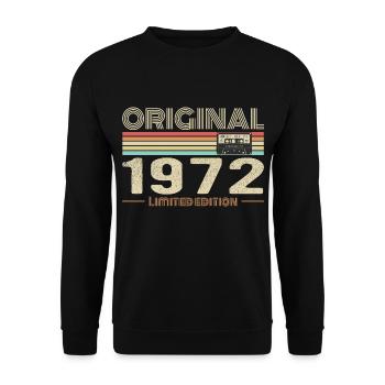 Original 1972 Vintage 1972 Anniversaire Rétro 1972 - Sweat-shirt Unisexe - noir - Devant - Alina (178cm) & Michal (187cm)
