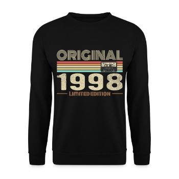 Original 1998 Vintage 1998 Anniversaire Rétro 1998 - Sweat-shirt Unisexe - noir - Devant - Alina (178cm) & Michal (187cm)