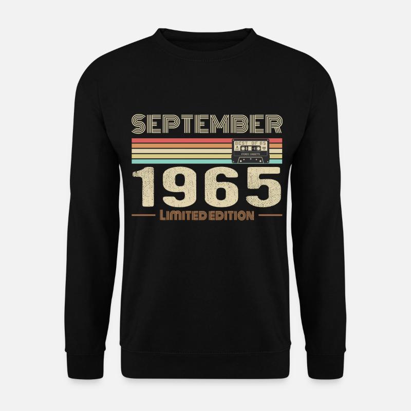 September 1965 Jahrgang Jubiläum September 1965 - Unisex Pullover - Schwarz