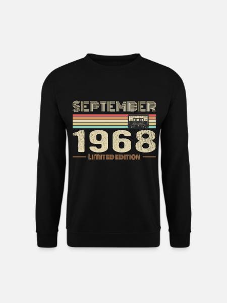 September 1968 Jahrgang Jubiläum September 1968 - Unisex Pullover - Schwarz
