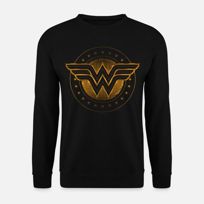 DC Comics Wonder Woman Logo Gold mit Sternchen - Unisex Pullover - Schwarz