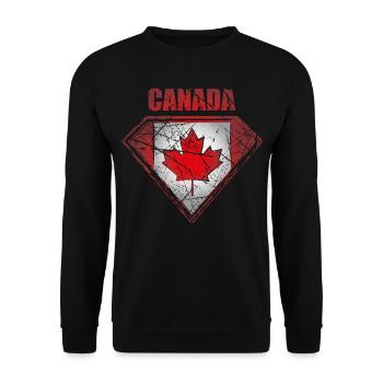 Canada Canada Superhero Flag Legend Vintage - Sweat-shirt Unisexe - noir - Devant - Alina (178cm) & Michal (187cm)