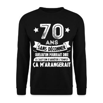 70 ans anniversaire 70 anniversaire cadeau 70 ans - Sweat-shirt Unisexe - noir - Devant - Alina (178cm) & Michal (187cm)