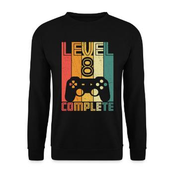 8ème anniversaire Gamer Niveau 8 Complet 8 ans - Sweat-shirt Unisexe - noir - Devant - Alina (178cm) & Michal (187cm)