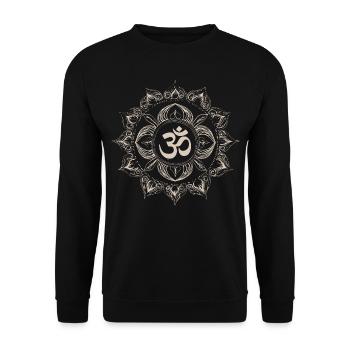 Résonance cosmique : le Om sacré - Sweat-shirt Unisexe - noir - Devant - Alina (178cm) & Michal (187cm)