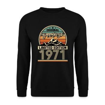 1971 - Unisex Pullover - Schwarz - Vorne - Alina (178cm) & Michal (187cm)