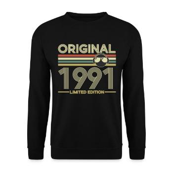 1991 - Unisex Pullover - Schwarz - Vorne - Alina (178cm) & Michal (187cm)