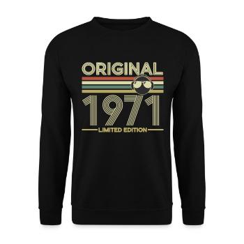 1971 - Unisex Pullover - Schwarz - Vorne - Alina (178cm) & Michal (187cm)