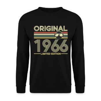 1966 - Unisex Pullover - Schwarz - Vorne - Alina (178cm) & Michal (187cm)