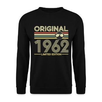 1962 - Unisex Pullover - Schwarz - Vorne - Alina (178cm) & Michal (187cm)