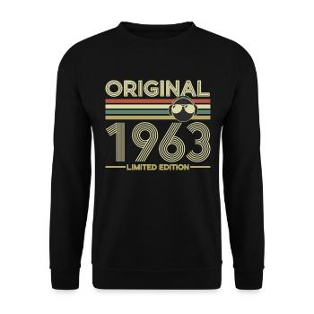1963 - Unisex Pullover - Schwarz - Vorne - Alina (178cm) & Michal (187cm)