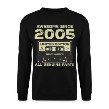2005 Geburtstag geboren im Jahr 2005 Vintage Retro - Unisex Pullover - Schwarz - Vorne - Alina (178cm) & Michal (187cm)