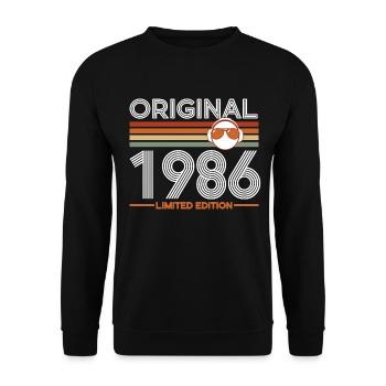 1986 - Sweat-shirt Unisexe - noir - Devant - Alina (178cm) & Michal (187cm)