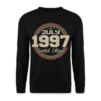 1997 Birthday July 1997 Gift July 1997 - Unisex Sweatshirt - black - Front - Alina (178cm) & Michal (187cm)