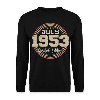 1953 Anniversaire Juillet 1953 Cadeau Juillet 1953 - Sweat-shirt Unisexe - noir - Devant - Alina (178cm) & Michal (187cm)